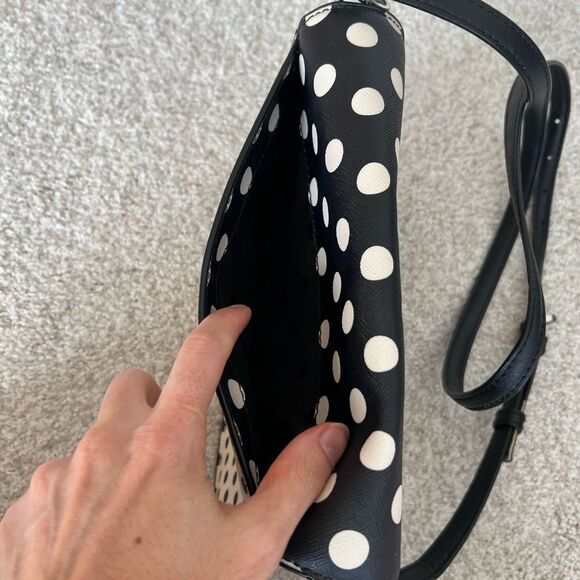 Kate Spade Polka Dot Crossbody Bag Black & White - Picture 8 of 13